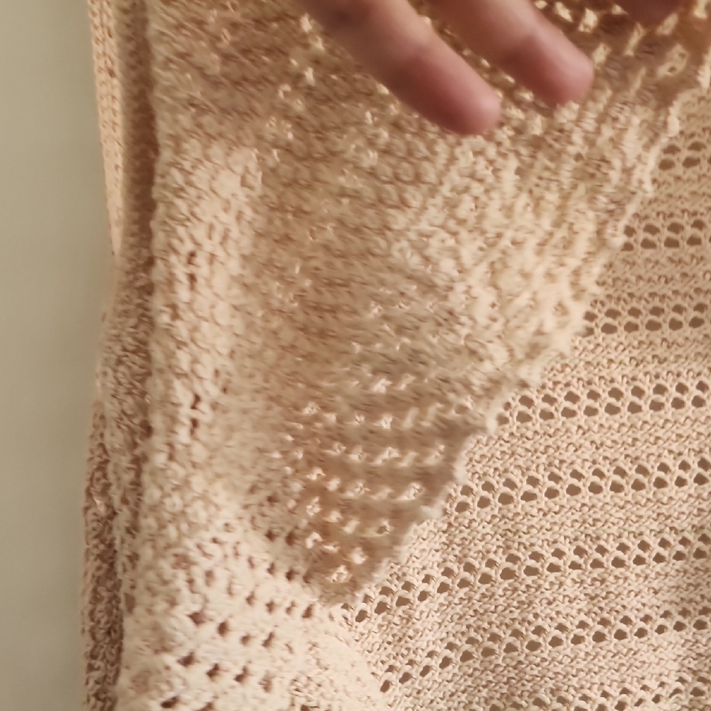 BCBGMaxAzria Beige Crochet Open-Front Vest - Picture 3 of 9